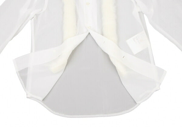 COMME des GARCONS Sheer Fur Trim Shirt White Size XS