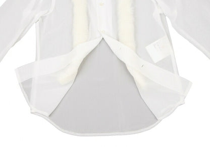 COMME des GARCONS Sheer Fur Trim Shirt White Size XS