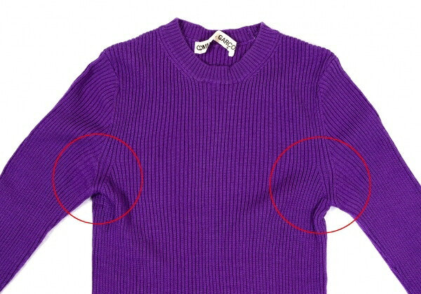 COMME des GARCONS Wool Rib Knit Sweater Purple Size S