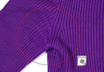 COMME des GARCONS Wool Rib Knit Sweater Purple Size S