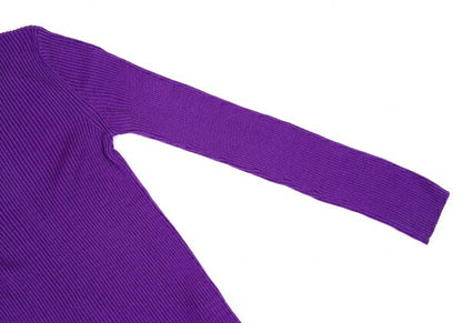 COMME des GARCONS Wool Rib Knit Sweater Purple Size S