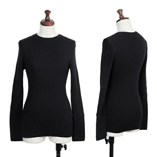 COMME des GARCONS Wool Rib Knit Sweater Black Size S