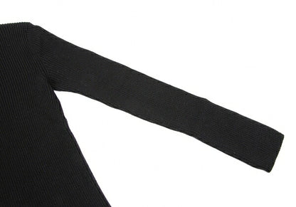 COMME des GARCONS Wool Rib Knit Sweater Black Size S