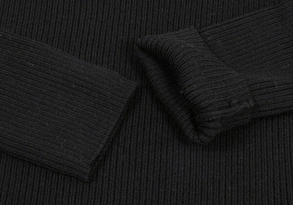 COMME des GARCONS Wool Rib Knit Sweater Black Size S