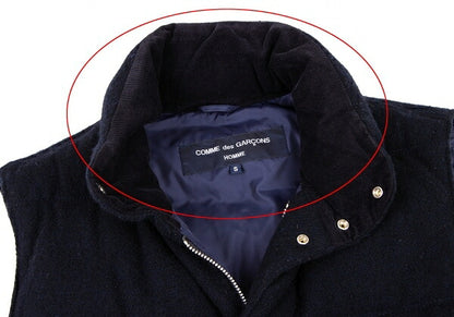 COMME des GARCONS HOMME Wool Down Zip Vest Blue Size S