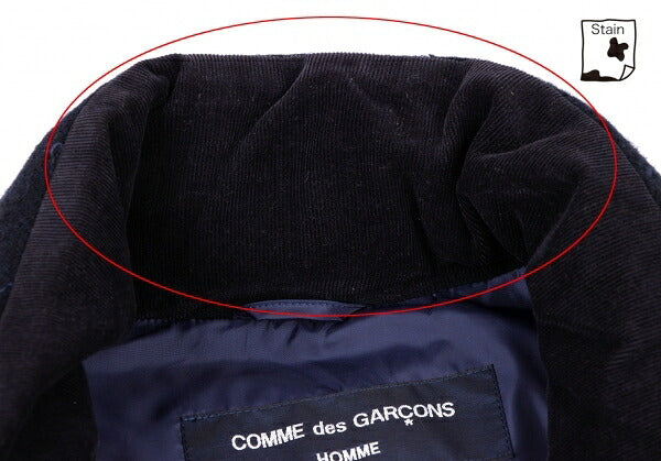 COMME des GARCONS HOMME Wool Down Zip Vest Blue Size S