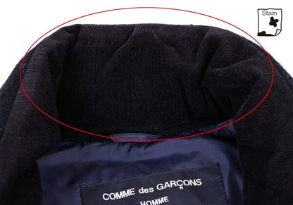 COMME des GARCONS HOMME Wool Down Zip Vest Blue Size S