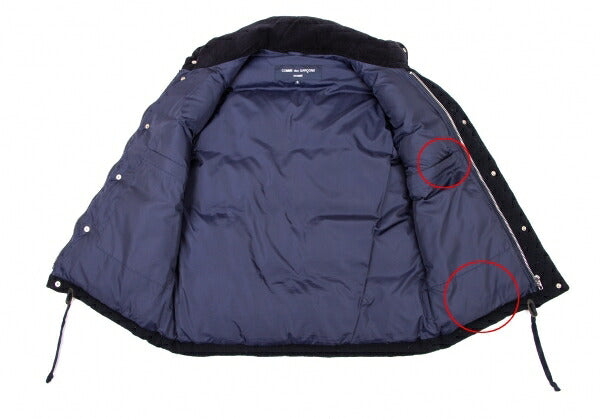 COMME des GARCONS HOMME Wool Down Zip Vest Blue Size S