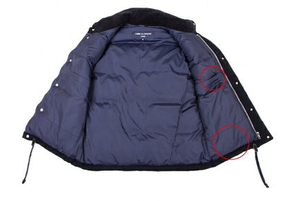 COMME des GARCONS HOMME Wool Down Zip Vest Blue Size S