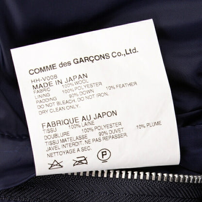 COMME des GARCONS HOMME Wool Down Zip Vest Blue Size S