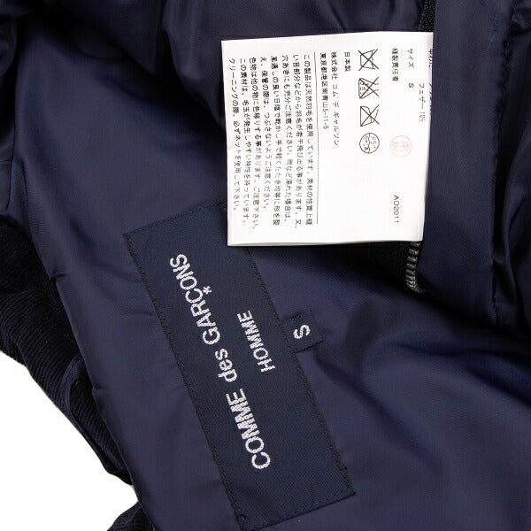 COMME des GARCONS HOMME Wool Down Zip Vest Blue Size S