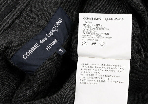 COMME des GARCONS HOMME Wool Linen Zip Pocket Jacket Size S