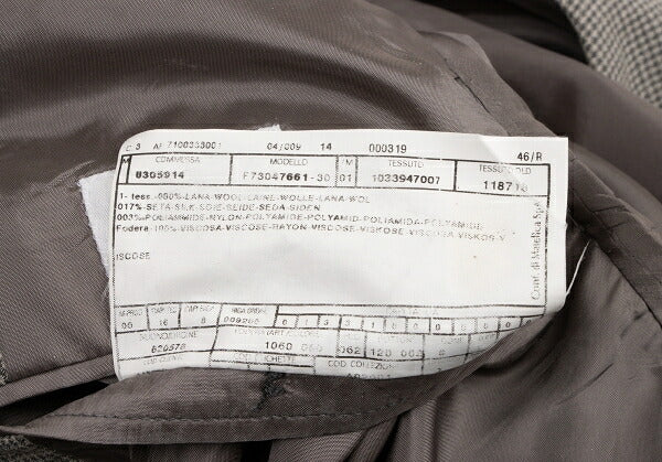 ARMANI COLLEZIONI Silk Blend Wool Jacket Gray Size 46