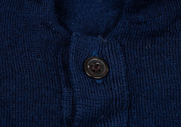 Y's Wool Color Block Knit Cardigan Blue Gray Size 2