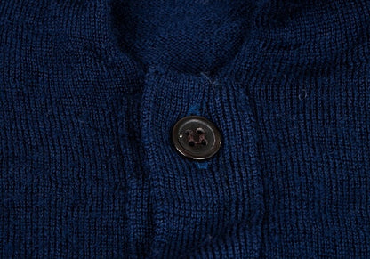 Y's Wool Color Block Knit Cardigan Blue Gray Size 2