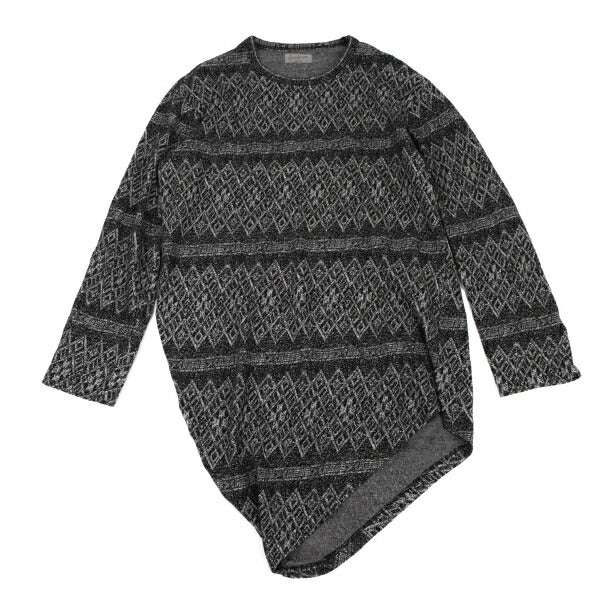 Yohji Yamamoto PH Asymmetric Hem Pattern Knit Black Size 3