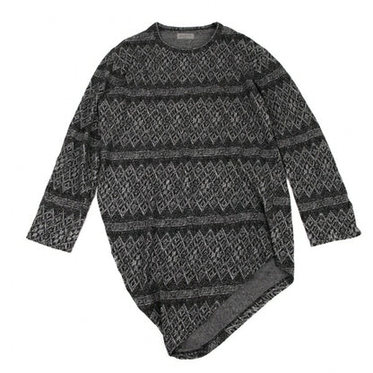 Yohji Yamamoto PH Asymmetric Hem Pattern Knit Black Size 3