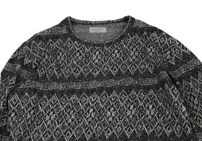 Yohji Yamamoto PH Asymmetric Hem Pattern Knit Black Size 3
