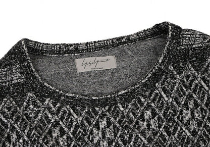 Yohji Yamamoto PH Asymmetric Hem Pattern Knit Black Size 3