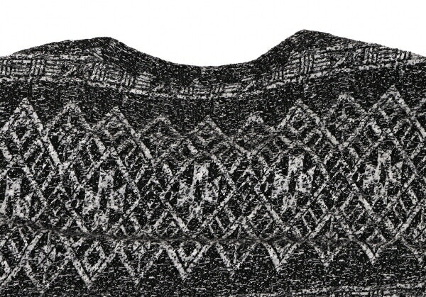 Yohji Yamamoto PH Asymmetric Hem Pattern Knit Black Size 3