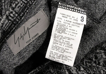 Yohji Yamamoto PH Asymmetric Hem Pattern Knit Black Size 3