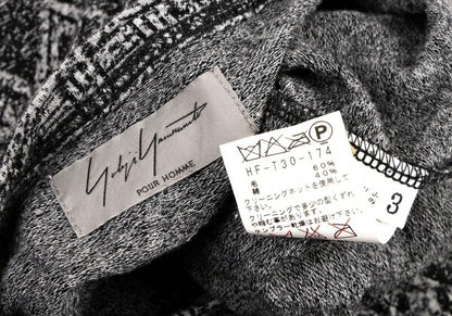 Yohji Yamamoto PH Asymmetric Hem Pattern Knit Black Size 3