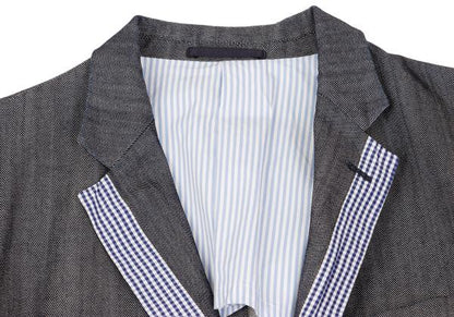 COMME des GARCONS HOMME Washed Check Jacket Gray Size SS