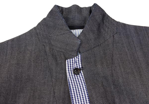 COMME des GARCONS HOMME Washed Check Jacket Gray Size SS