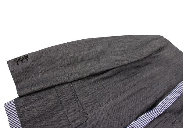 COMME des GARCONS HOMME Washed Check Jacket Gray Size SS