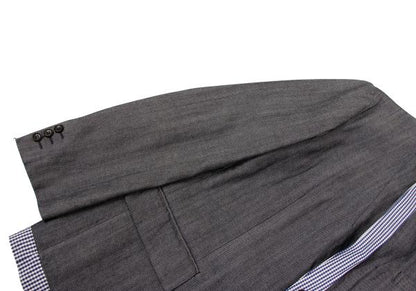 COMME des GARCONS HOMME Washed Check Jacket Gray Size SS