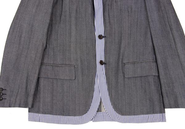 COMME des GARCONS HOMME Washed Check Jacket Gray Size SS