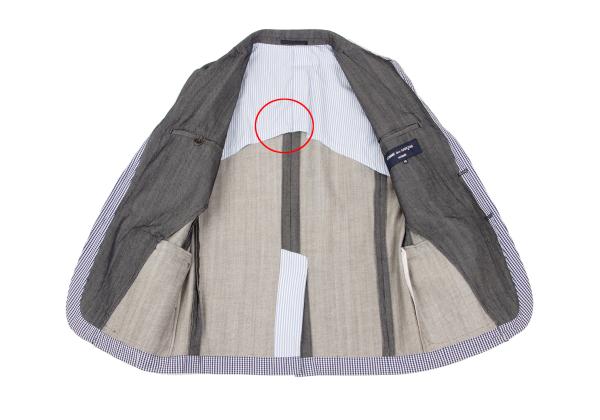 COMME des GARCONS HOMME Washed Check Jacket Gray Size SS