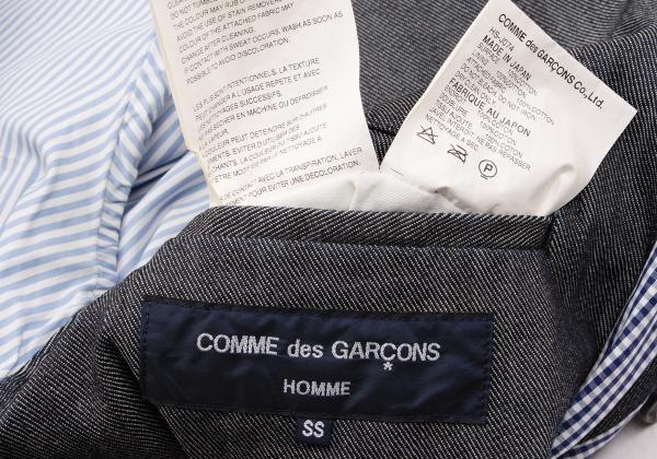 COMME des GARCONS HOMME Washed Check Jacket Gray Size SS