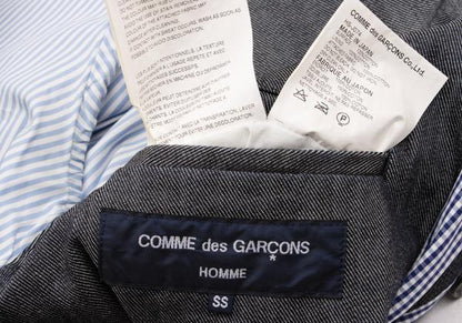 COMME des GARCONS HOMME Washed Check Jacket Gray Size SS