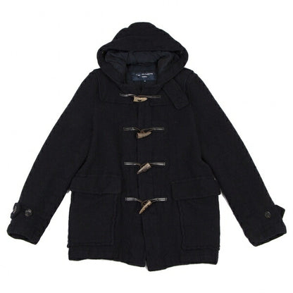 COMME des GARCONS HOMME Shrunk Wool Hooded Coat Navy Size M