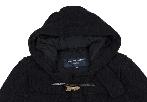 COMME des GARCONS HOMME Shrunk Wool Hooded Coat Navy Size M