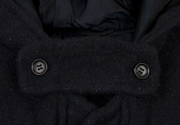COMME des GARCONS HOMME Shrunk Wool Hooded Coat Navy Size M