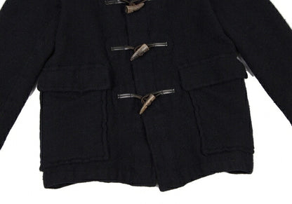 COMME des GARCONS HOMME Shrunk Wool Hooded Coat Navy Size M
