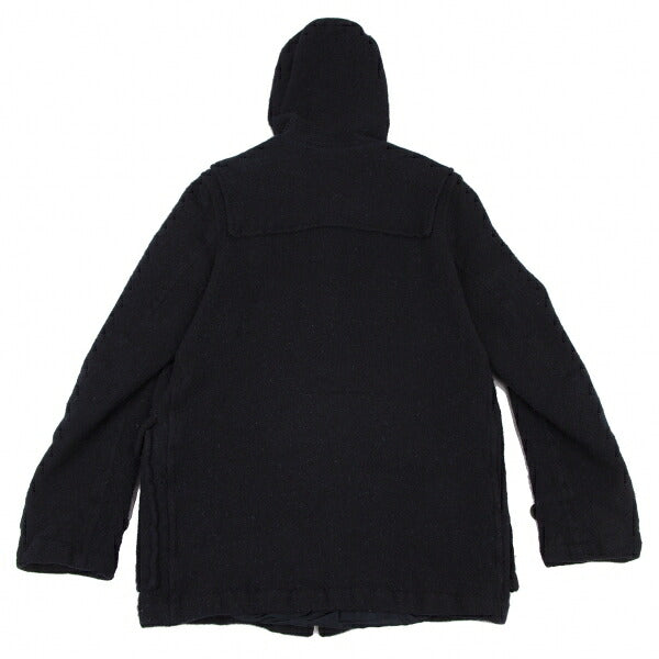 COMME des GARCONS HOMME Shrunk Wool Hooded Coat Navy Size M