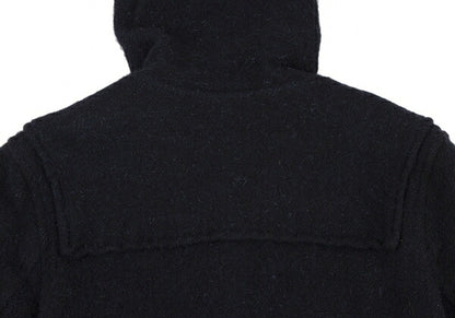 COMME des GARCONS HOMME Shrunk Wool Hooded Coat Navy Size M