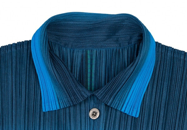 PLEATS PLEASE Pleats Denim Transfer Tank Top Blue Size 3