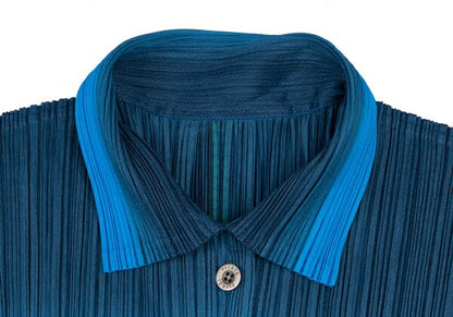 PLEATS PLEASE Pleats Denim Transfer Tank Top Blue Size 3