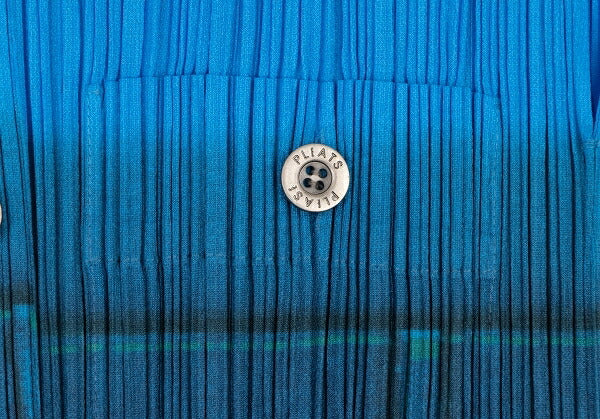 PLEATS PLEASE Pleats Denim Transfer Tank Top Blue Size 3