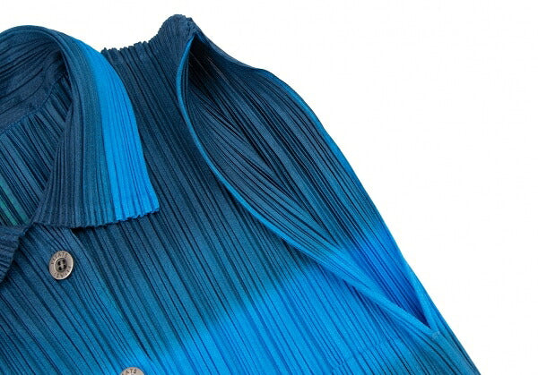 PLEATS PLEASE Pleats Denim Transfer Tank Top Blue Size 3