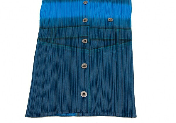 PLEATS PLEASE Pleats Denim Transfer Tank Top Blue Size 3