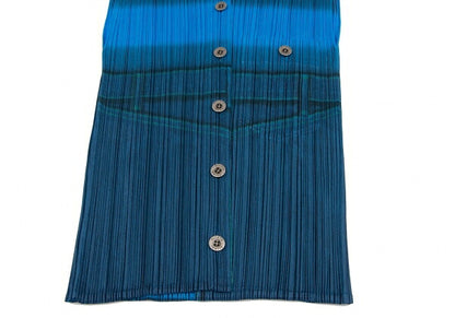 PLEATS PLEASE Pleats Denim Transfer Tank Top Blue Size 3