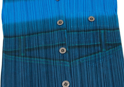 PLEATS PLEASE Pleats Denim Transfer Tank Top Blue Size 3
