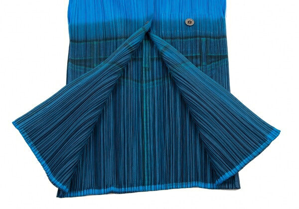 PLEATS PLEASE Pleats Denim Transfer Tank Top Blue Size 3