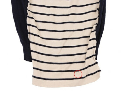 COMME des GARCONS Border Knit Sweater Navy Ivory Size S