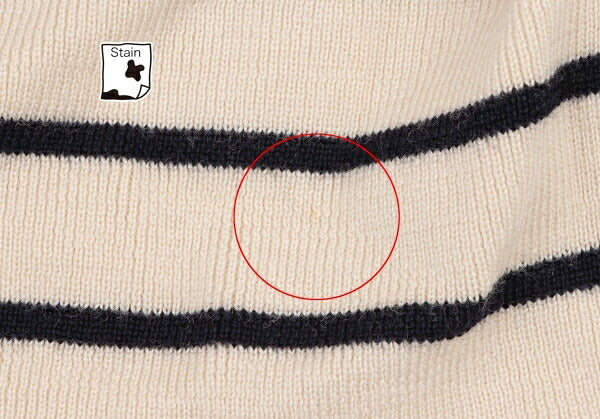 COMME des GARCONS Border Knit Sweater Navy Ivory Size S